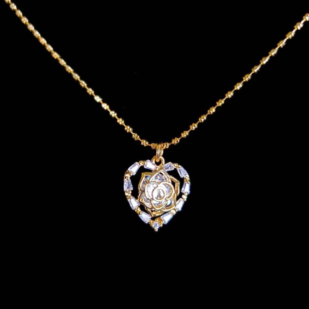 Handmade Heart 18k Gold Plated Necklace 18" Charm
